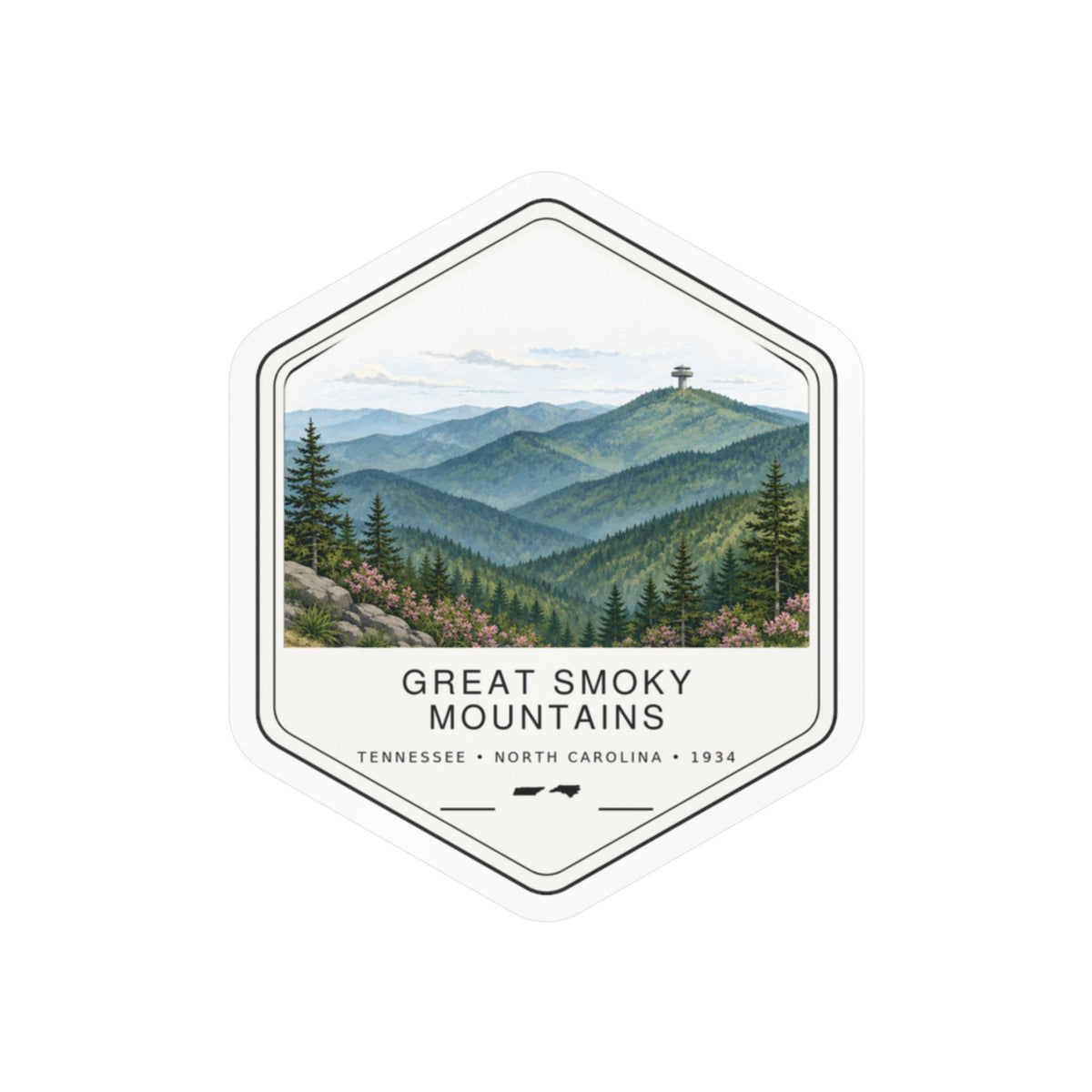 Great Smoky Mountains National Park Badge Sticker