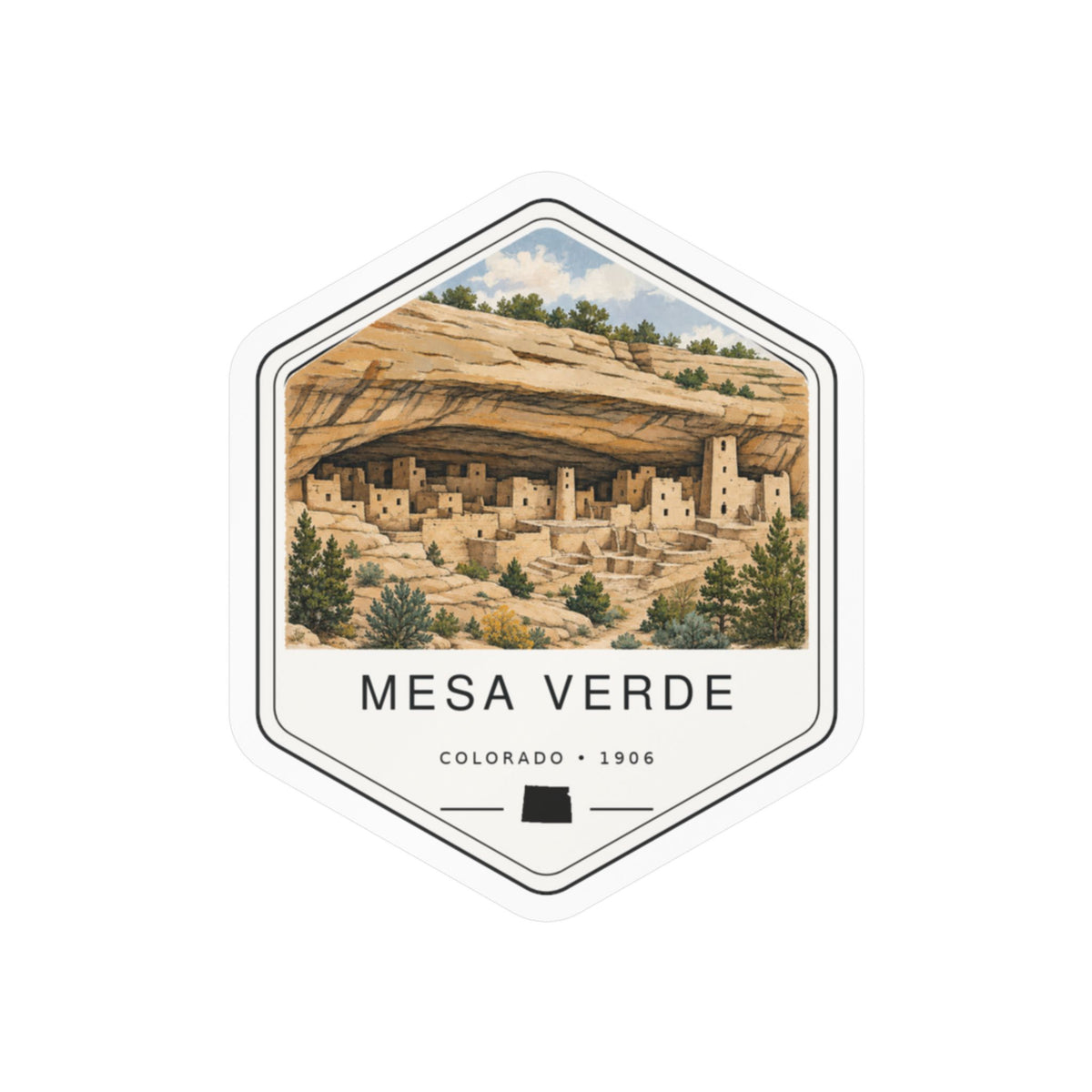 Mesa Verde National Park Badge Sticker