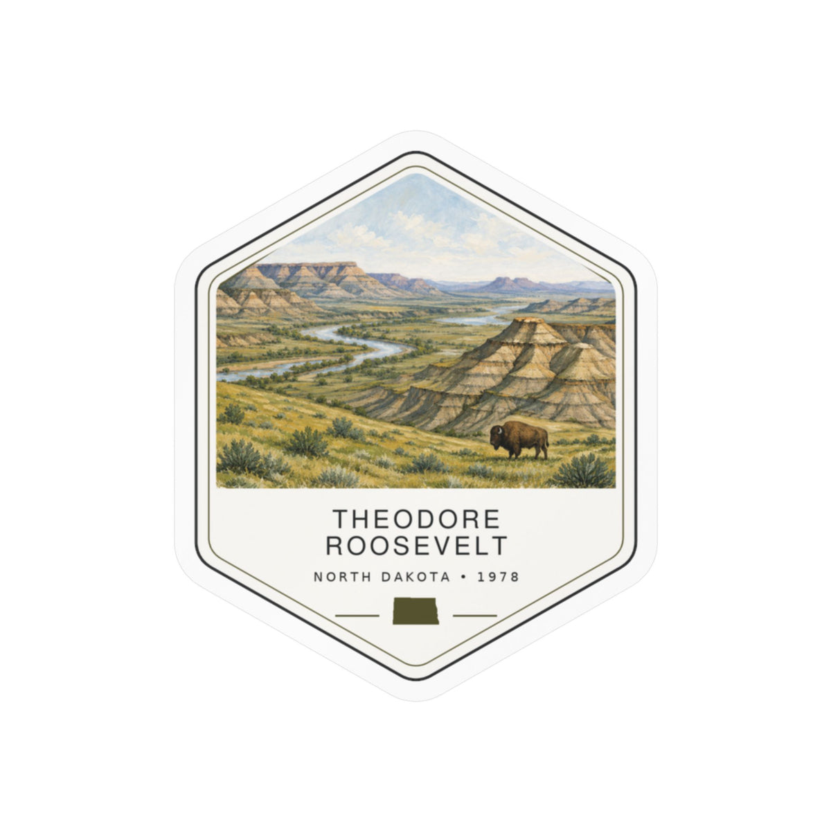 Theodore Roosevelt National Park Badge Sticker