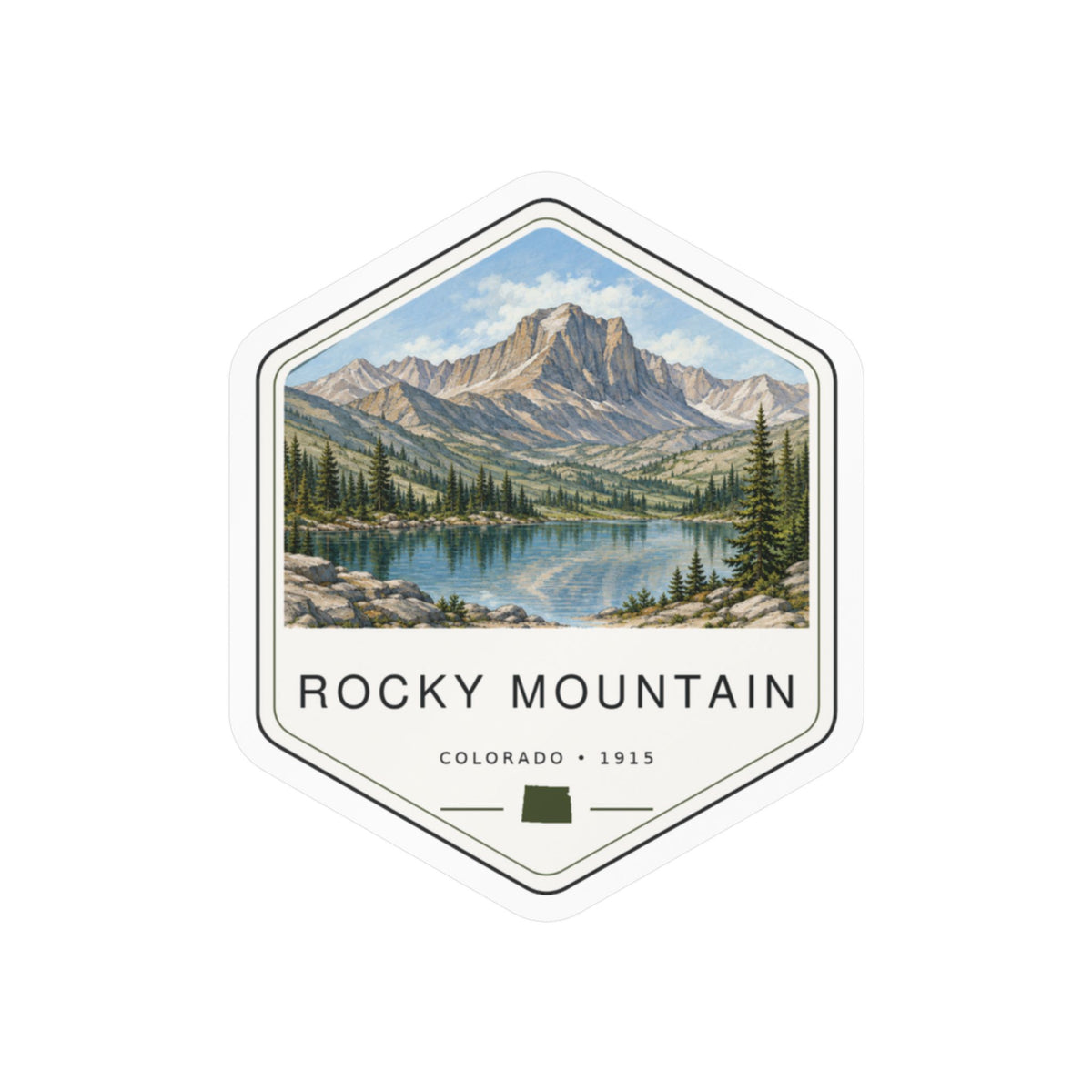 Rocky Mountain National Park Badge Sticker