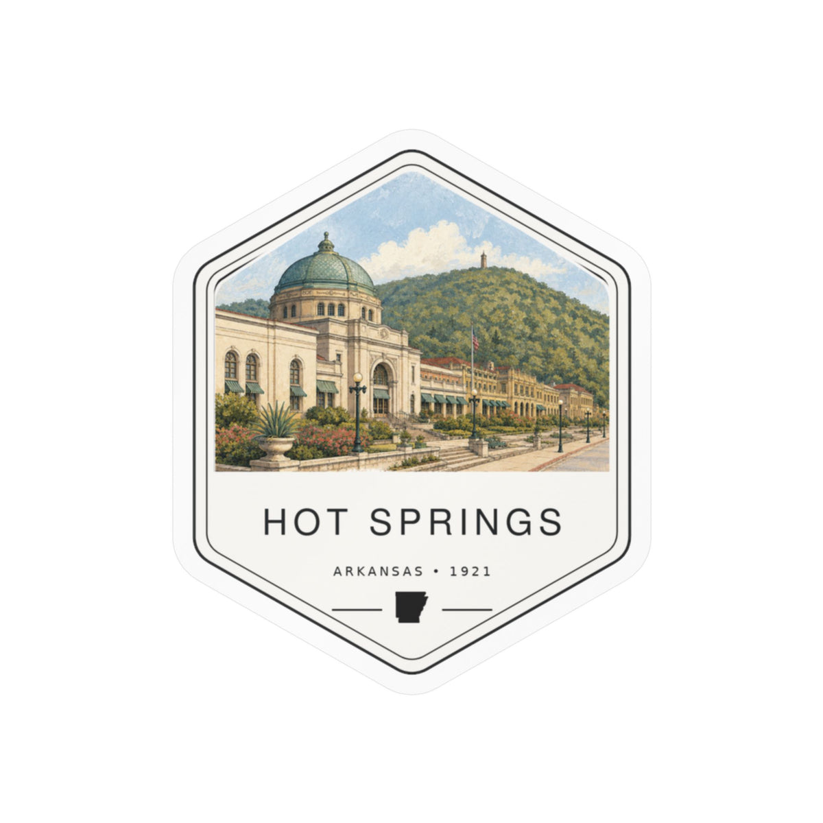 Hot Springs National Park Badge Sticker