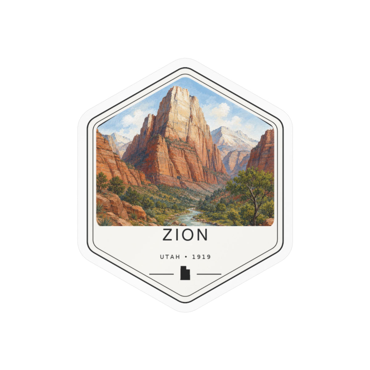 Zion National Park Badge Sticker
