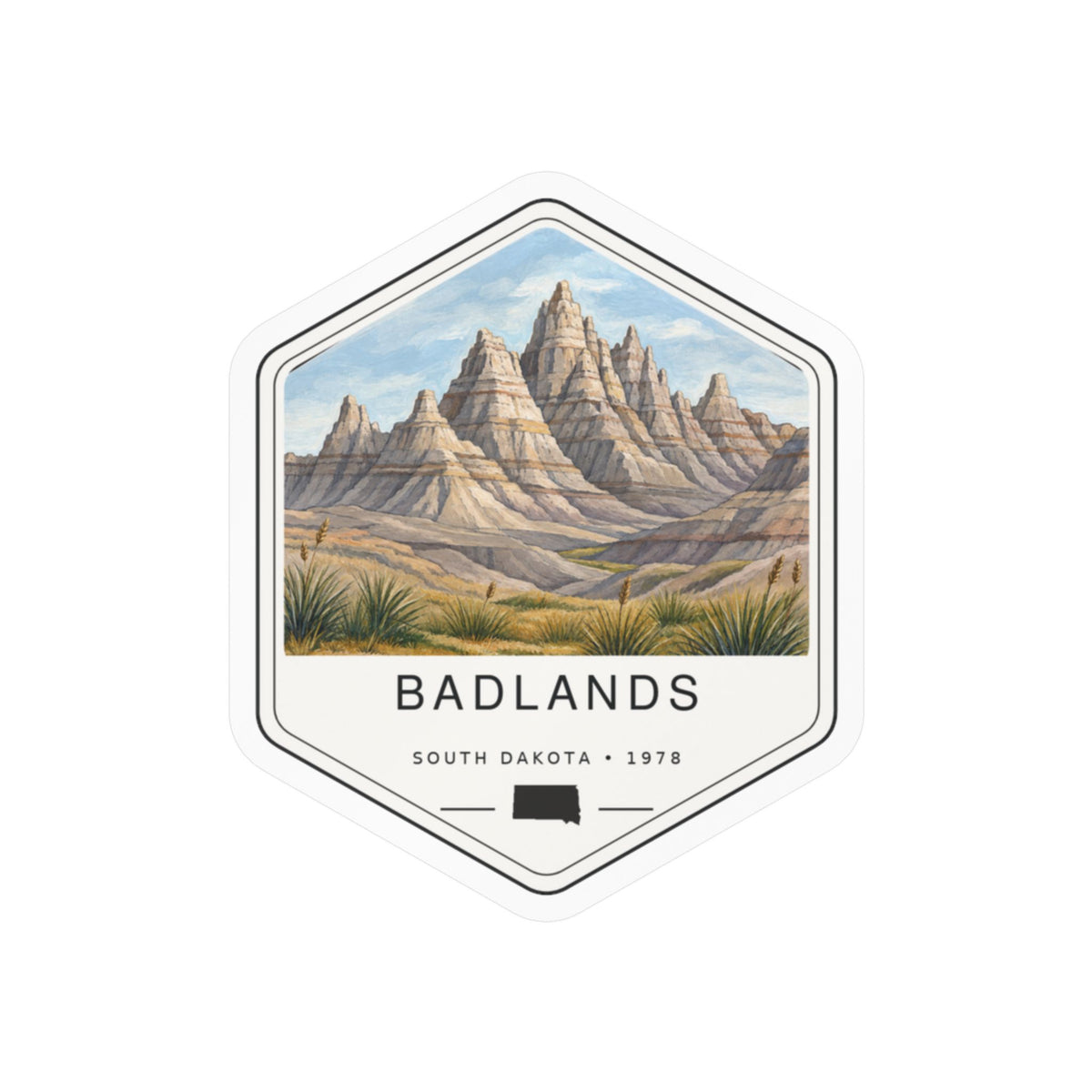 Badlands National Park Badge Sticker