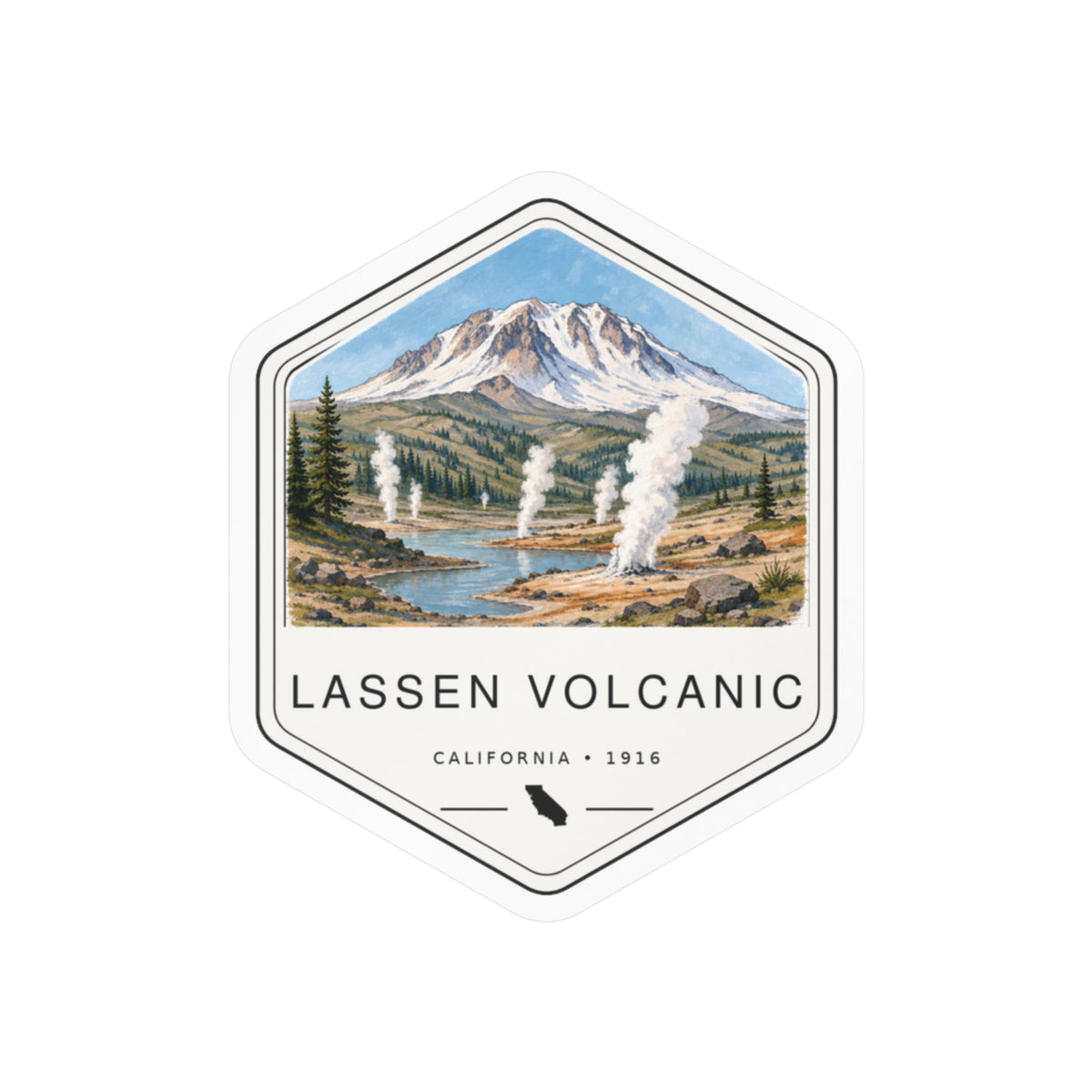 Lassen Volcanic National Park Badge Sticker