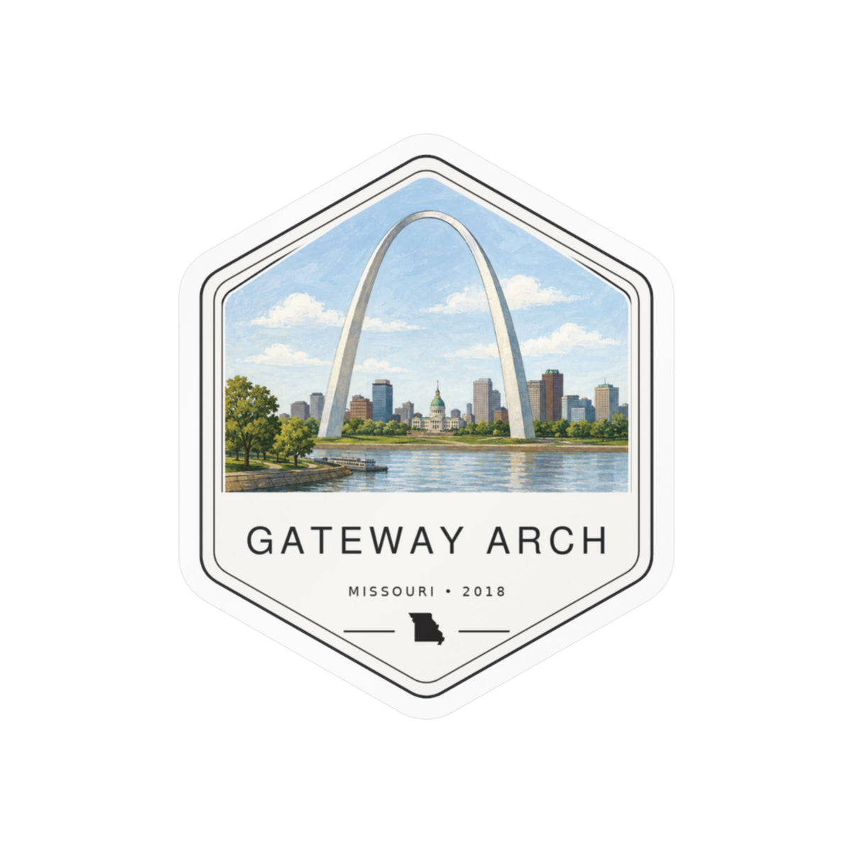 Gateway Arch National Park Badge Sticker