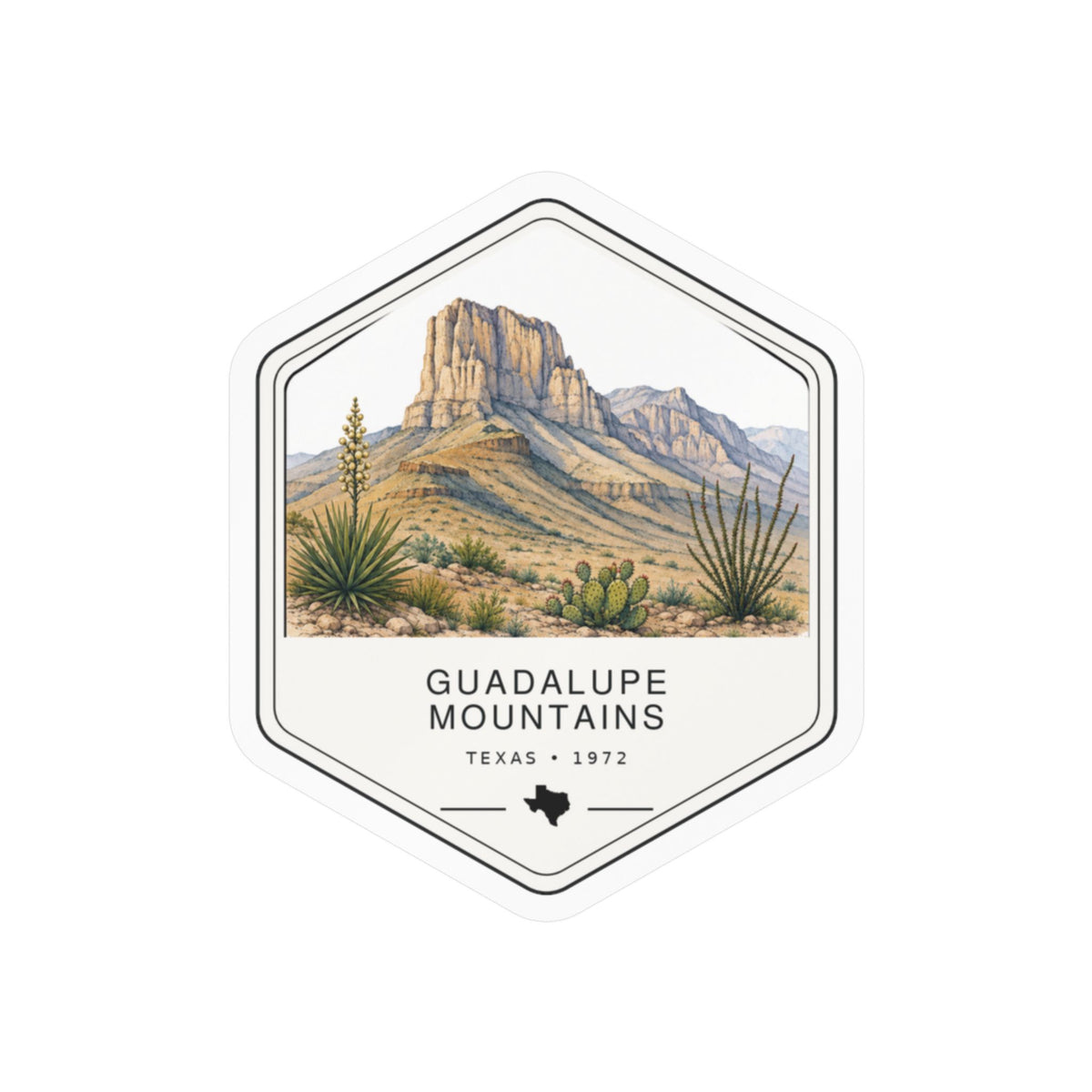 Guadalupe Mountains National Park Badge Sticker