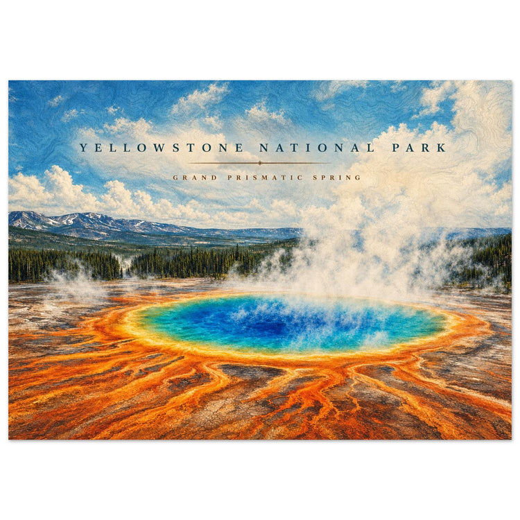 Yellowstone National Park Stylized Landscape Poster