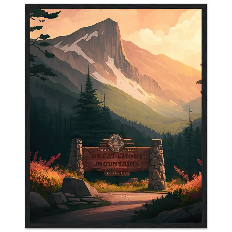 Great Smoky Mountains National Park - Premium Matte Paper Wooden Framed Poster