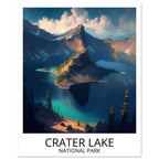 Crater Lake National Park poster in The Pacific Wild five-print set