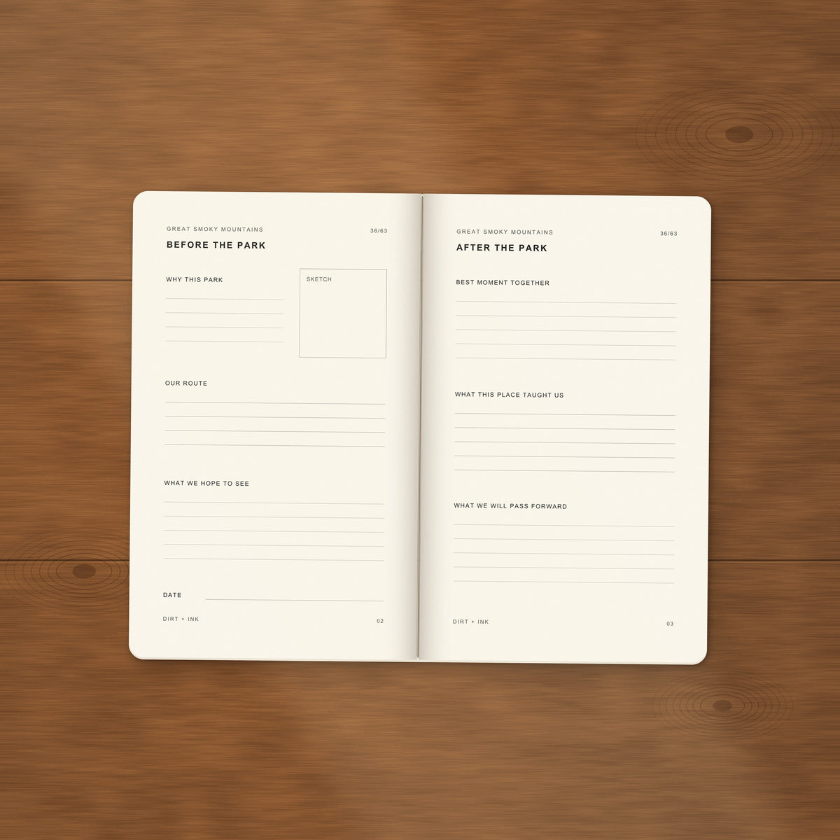 DIRT + INK: Great Smoky Mountains Pocket Journal